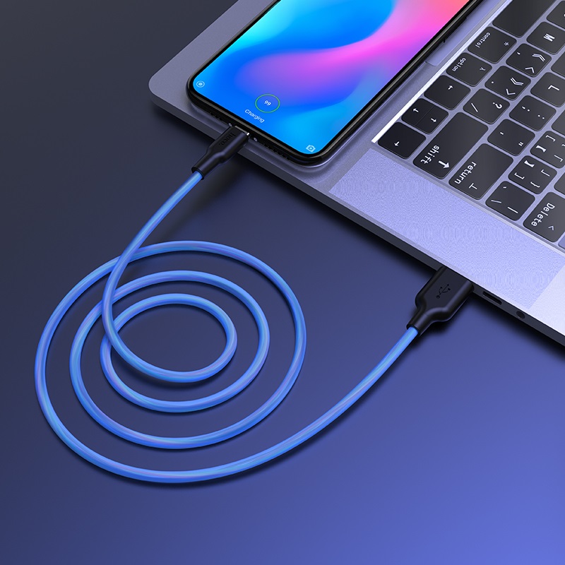 dây sạc nhanh hoco x21 plus silicone 3a đầu type-c dài 1m