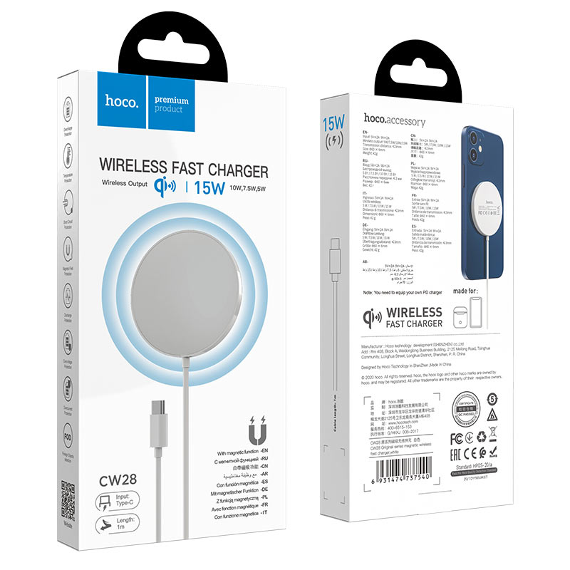 đế sạc nhanh không dây 15w - hoco cw28